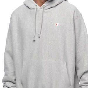 Champion Reverse Weave Hoodie in Oxford Grey, C Logo